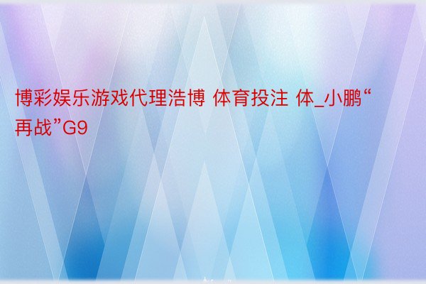 博彩娱乐游戏代理浩博 体育投注 体_小鹏“再战”G9